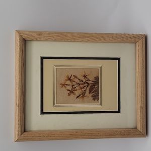 Dried flowers in glass with wooden frame 8x10